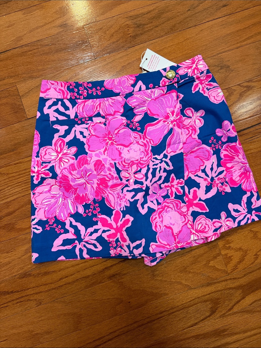Lilly Pulitzer Pink Floral on Navy Mini Skort